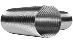 AFS SEMI-INOX 316L Ø80mm Yüksek Isı Paslanmaz Çelik Yarı Esnek Hava Kanalı 800°C (1mt fiyatıdır.)
