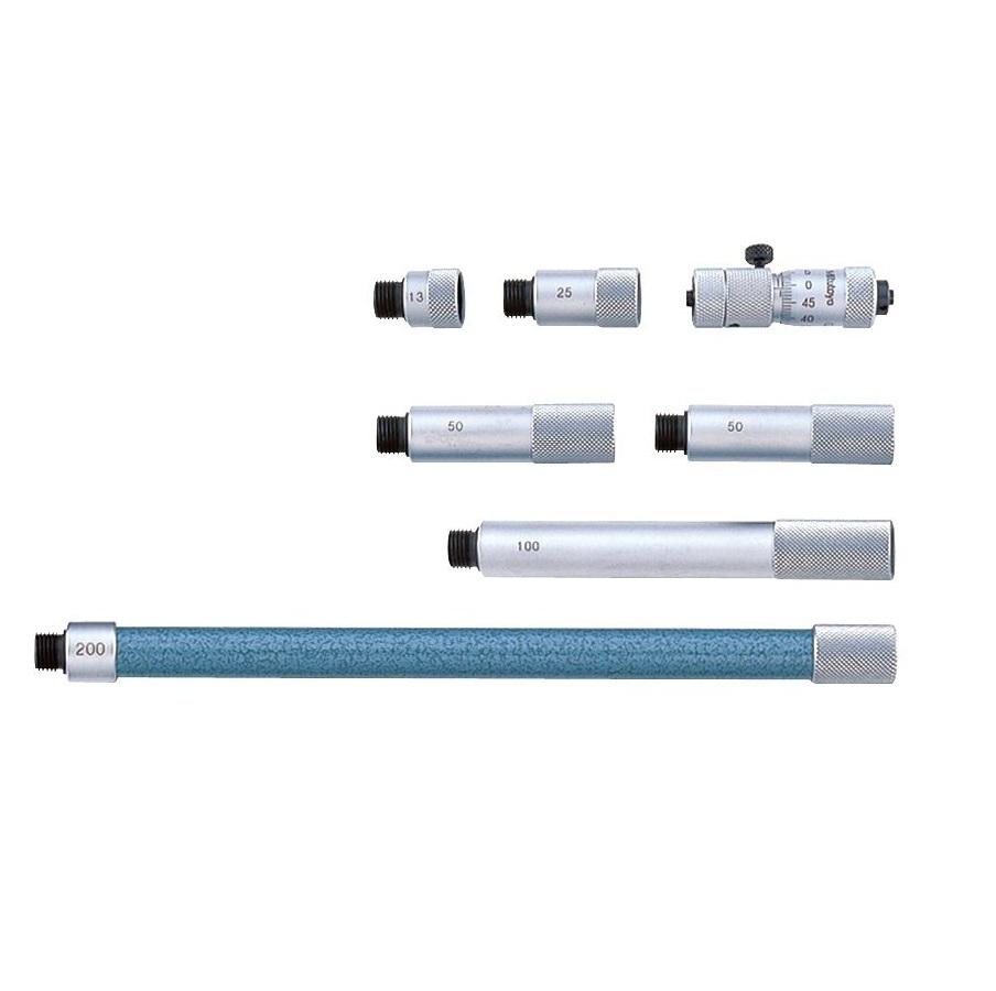 Mitutoyo 137-203 Sertleştirilmiş Ölçüm Yüzeyli Boru Tipi İç Çap Mikrometreleri (13, 25, 50, 50, 100, 200 mm)