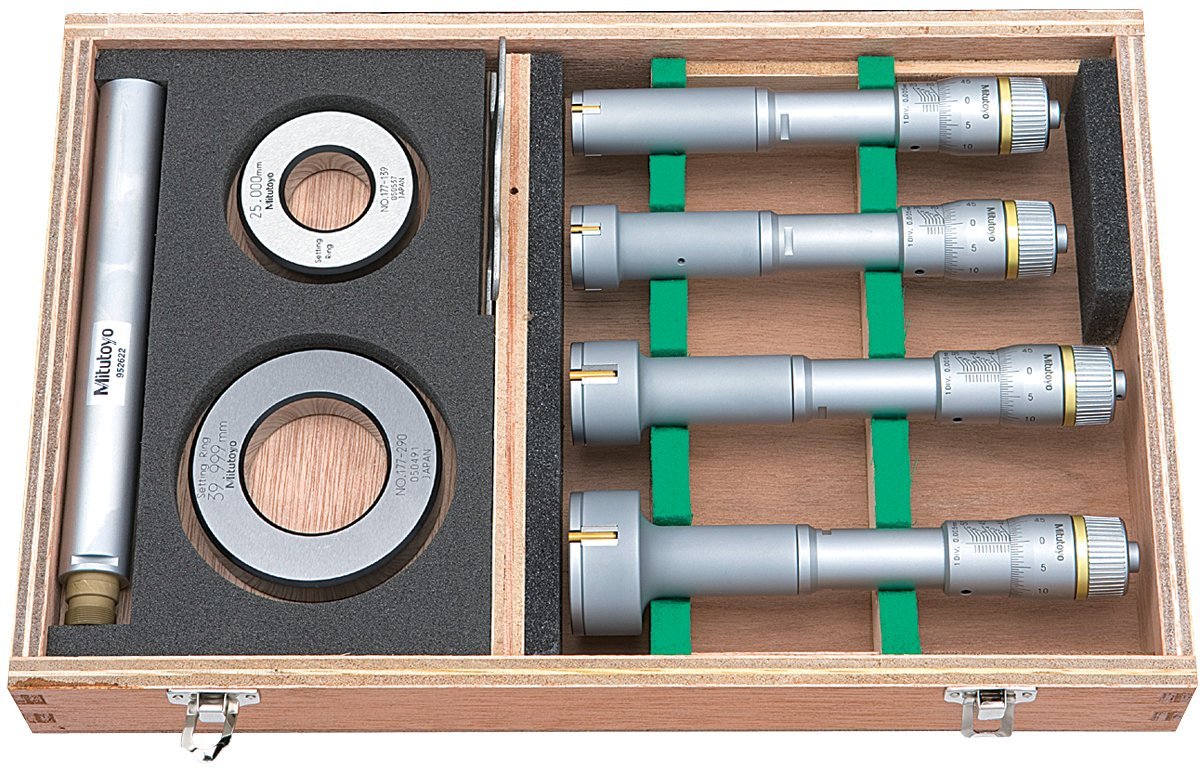 Mitutoyo 368-913 (20-25 / 25-30 / 30- 40 / 40-50 mm) 3 Nokta Temaslı İç Çap Mikrometresi