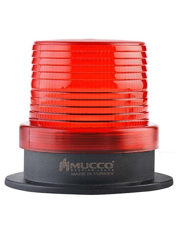 Mucco 90 Serisi 5 Mod SMD LED Buzzerlı Tepe Lambası 85-260V AC - DC - Kırmızı