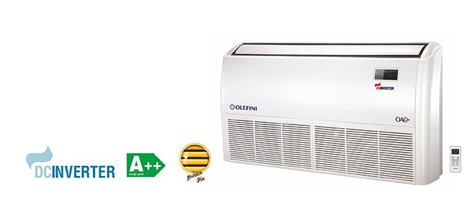 OLEFINI YER-TAVAN TİPİ TİCARİ SPLİT KLİMALAR (R410A) OLE-48 FCDCM İnv (48000 Btu/h)