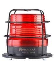 Mucco 90 Serisi 5 Mod Kafesli Power LED Tepe Lambası 12-24V AC - DC - Kırmızı