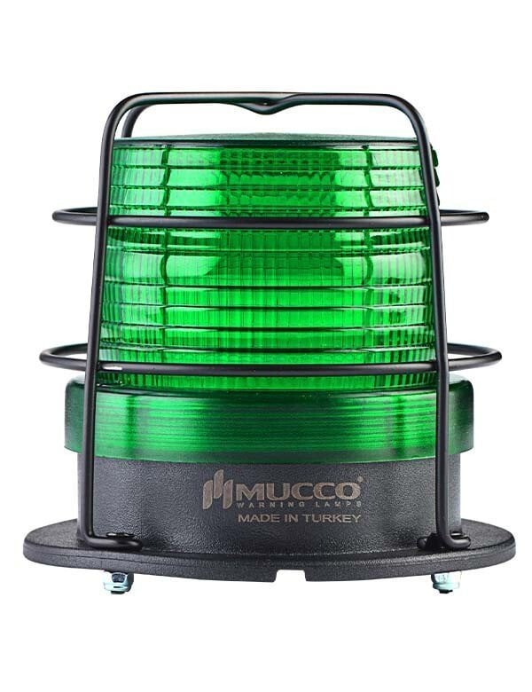 Mucco 90 Serisi 5 Mod Buzzer-Kafesli Power LED Tepe Lambası 85-260V AC - DC - Yeşil