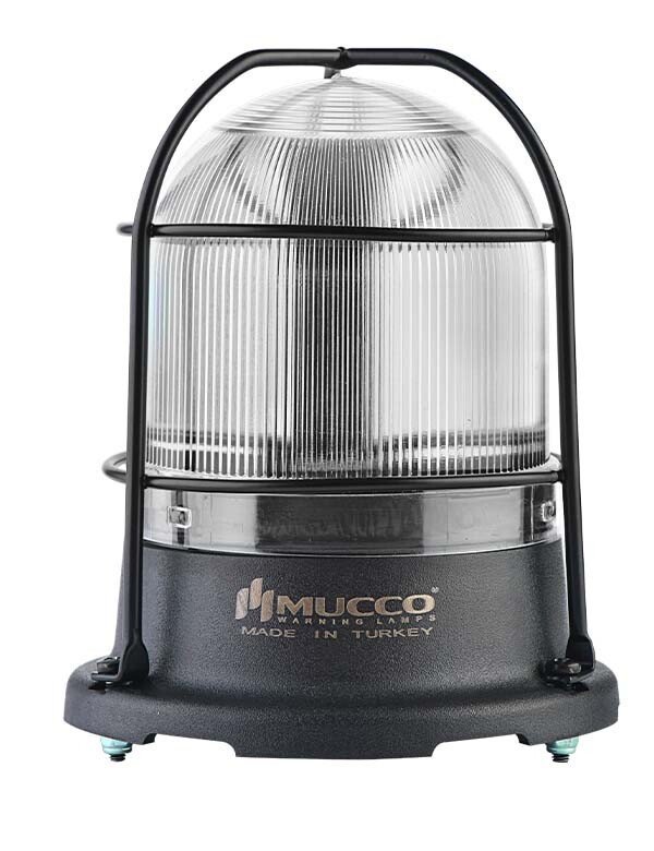 Mucco 100 Serisi 5 Mod Buzzer-Kafesli SMD LED Tepe Lambası 12-24V AC - DC - Beyaz