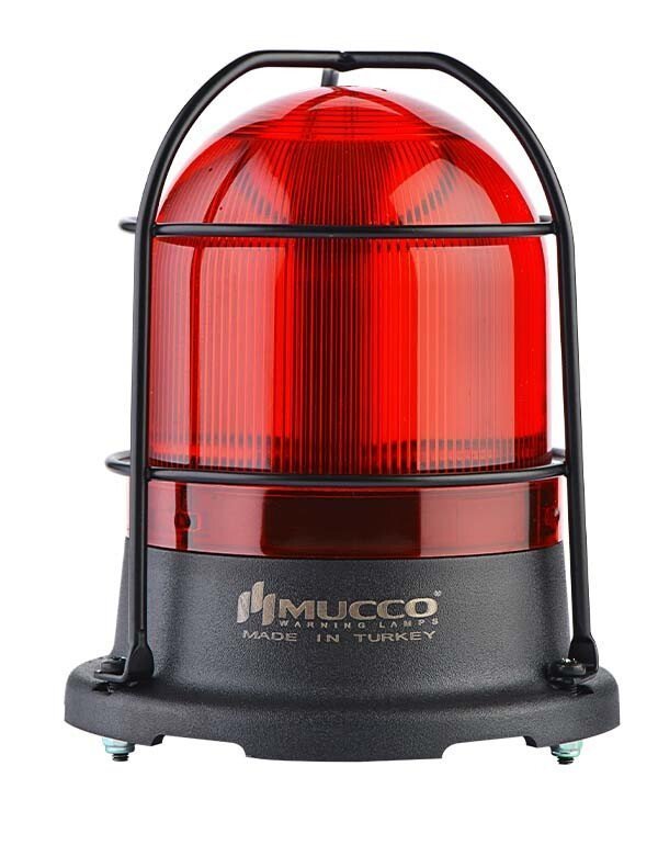 Mucco 100 Serisi 5 Mod Buzzer-Kafesli Power LED Tepe Lambası 12-24V AC - DC - Kırmızı