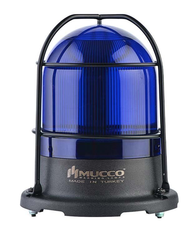 Mucco 100 Serisi 5 Mod Buzzer-Kafesli Power LED Tepe Lambası 85-260V AC - DC - Mavi