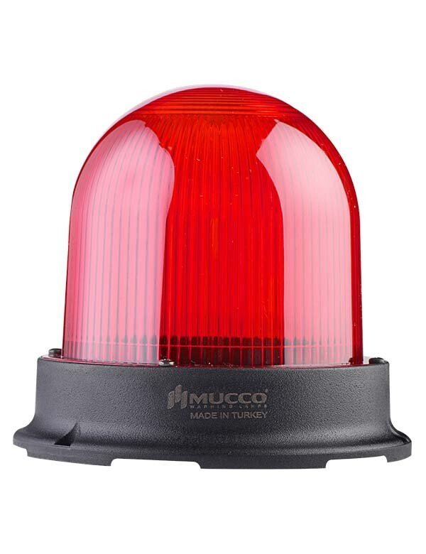 Mucco 125 Serisi 5 Mod Power LED Buzzerlı Tepe Lambası 12-24V AC - DC - Kırmızı