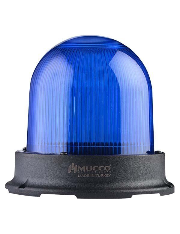 Mucco 125 Serisi 5 Mod Power LED Buzzerlı Tepe Lambası 85-260V AC - DC - Mavi