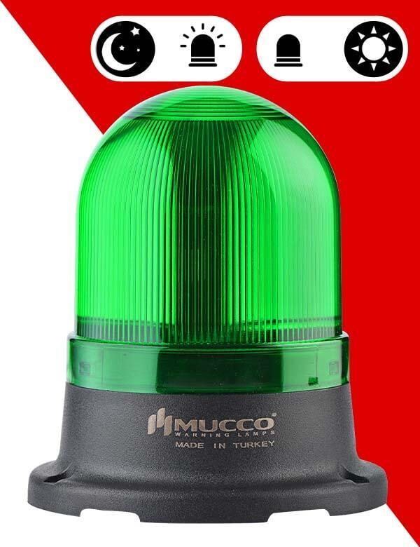 Mucco 5 Mod Sensörlü Tepe Lambası SNT-915-ND 100 Ø(mm) - 85-260V AC - DC - Yeşil