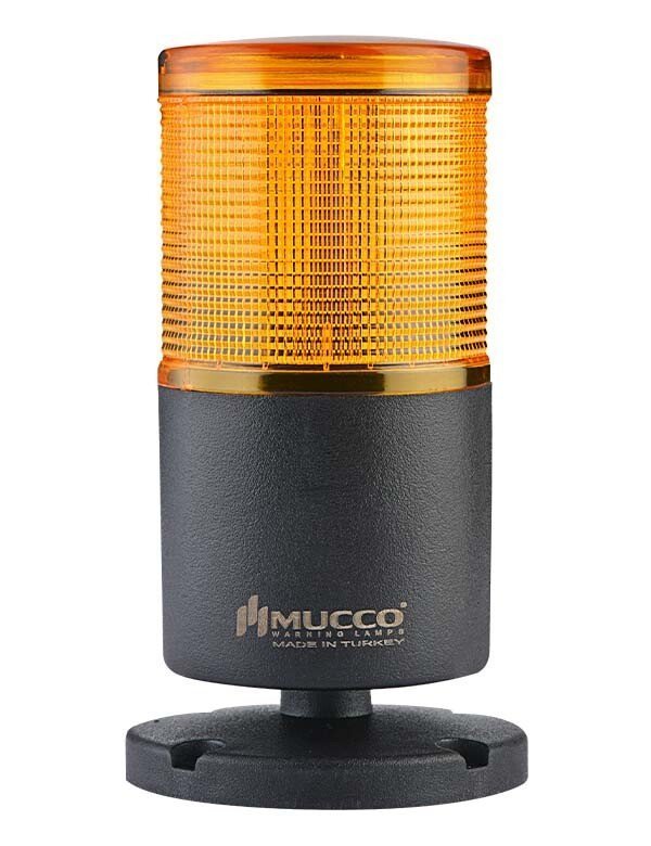 Mucco 1 Katlı Flaşör ışıklı Kolon Işık 24v DC SNT-7024-F1 Sarı