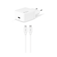 2CKM07B ttec Quantum PD Apple MFi Lisanslı 20W Araç Şarj Aleti + TypeC/Lightning Kablo Beyaz