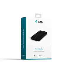 2BB163S ttec PowerSlim Duo 10.000mAh Taşınabilir Şarj Aleti / Powerbank Siyah