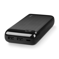 2BB184S ttec PowerSlim LCD 20.000 mAh Taşınabilir Şarj Aleti / Powerbank USB-C Giriş/Çıkış Siyah