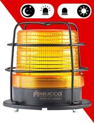 Mucco 5 Mod Sensörlü Kafesli Tepe Lambası SNT-915-ND-KFS 90 Ø(mm) - 85-260V AC - DC - Sarı