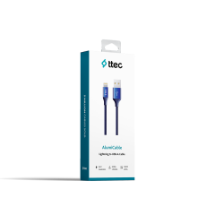 2DK16 ttec AlumiCable iPh. Şarj Kablosu Lacivert