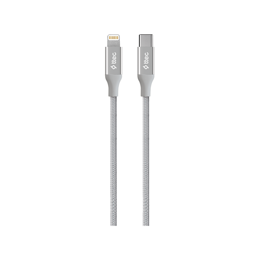 2DK41 ttec AlumiCable Type-c - Lightning Hızlı Şarj Kablosu 150cm Gümüş