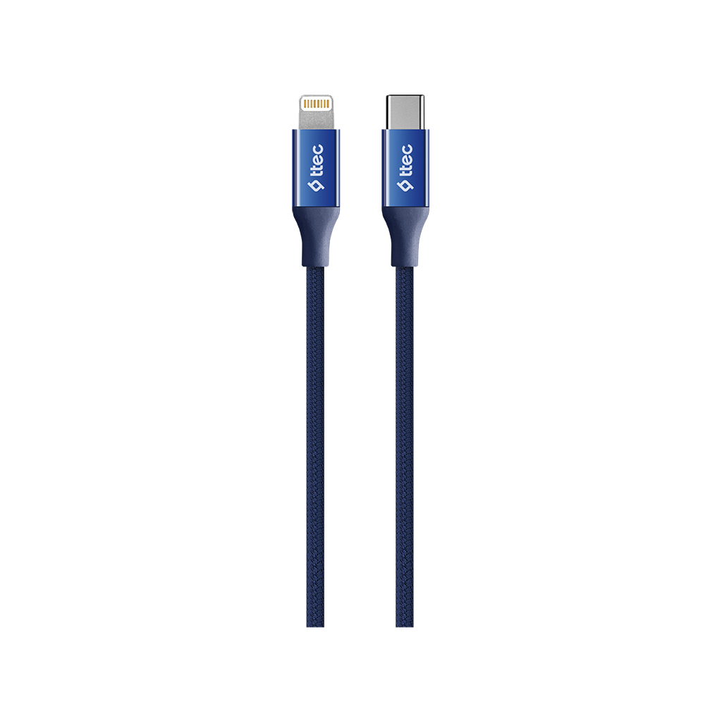 2DK41 ttec AlumiCable Type-c - Lightning Hızlı Şarj Kablosu 150cm Lacivert