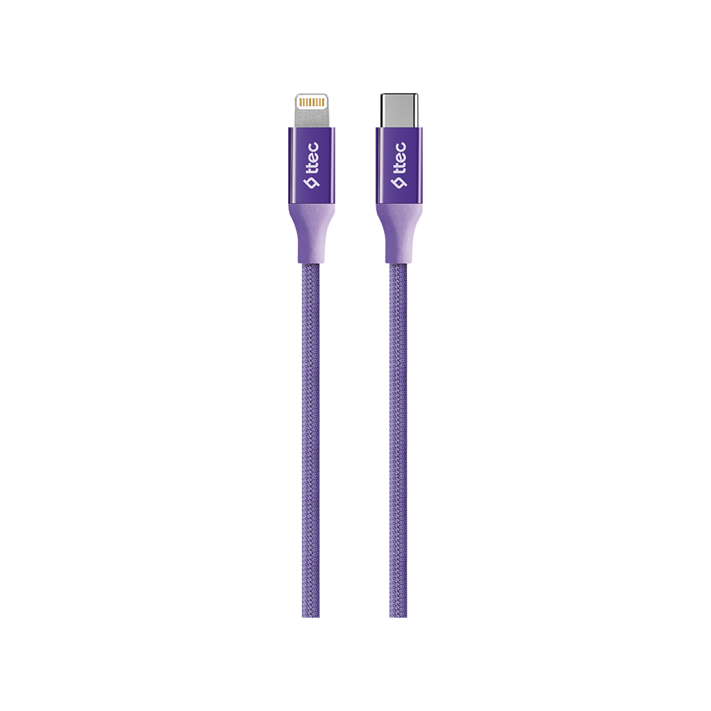 2DK41 ttec AlumiCable Type-c - Lightning Hızlı Şarj Kablosu 150cm Mor