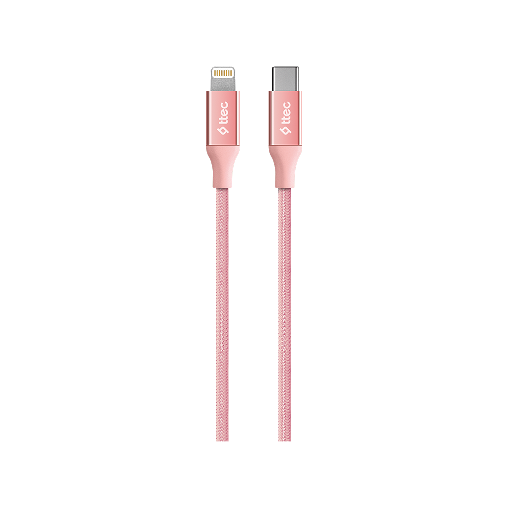 2DK41 ttec AlumiCable Type-c - Lightning Hızlı Şarj Kablosu 150cm Roze Altın