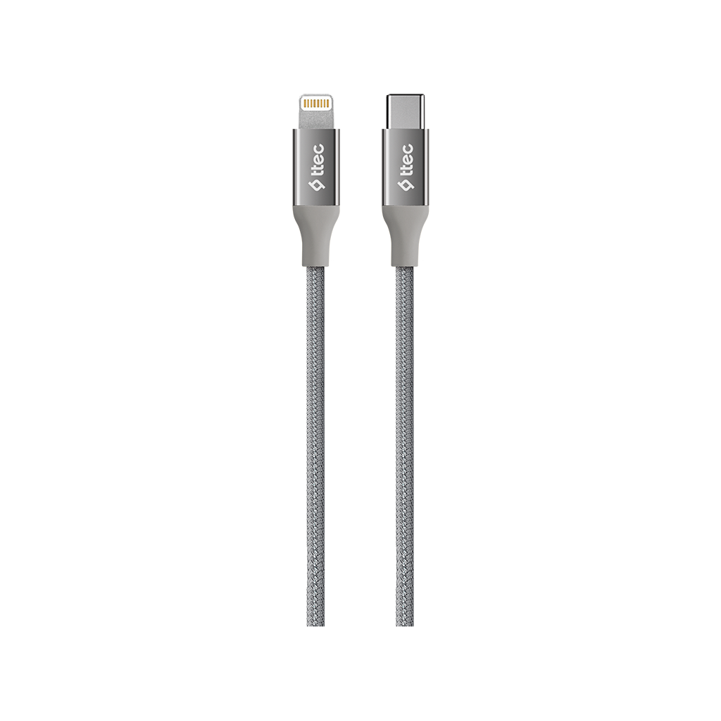 2DK41 ttec AlumiCable Type-c - Lightning Hızlı Şarj Kablosu 150cm Uzay Grisi