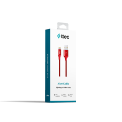 2DK16 ttec AlumiCable iPh. Şarj Kablosu Kırmızı