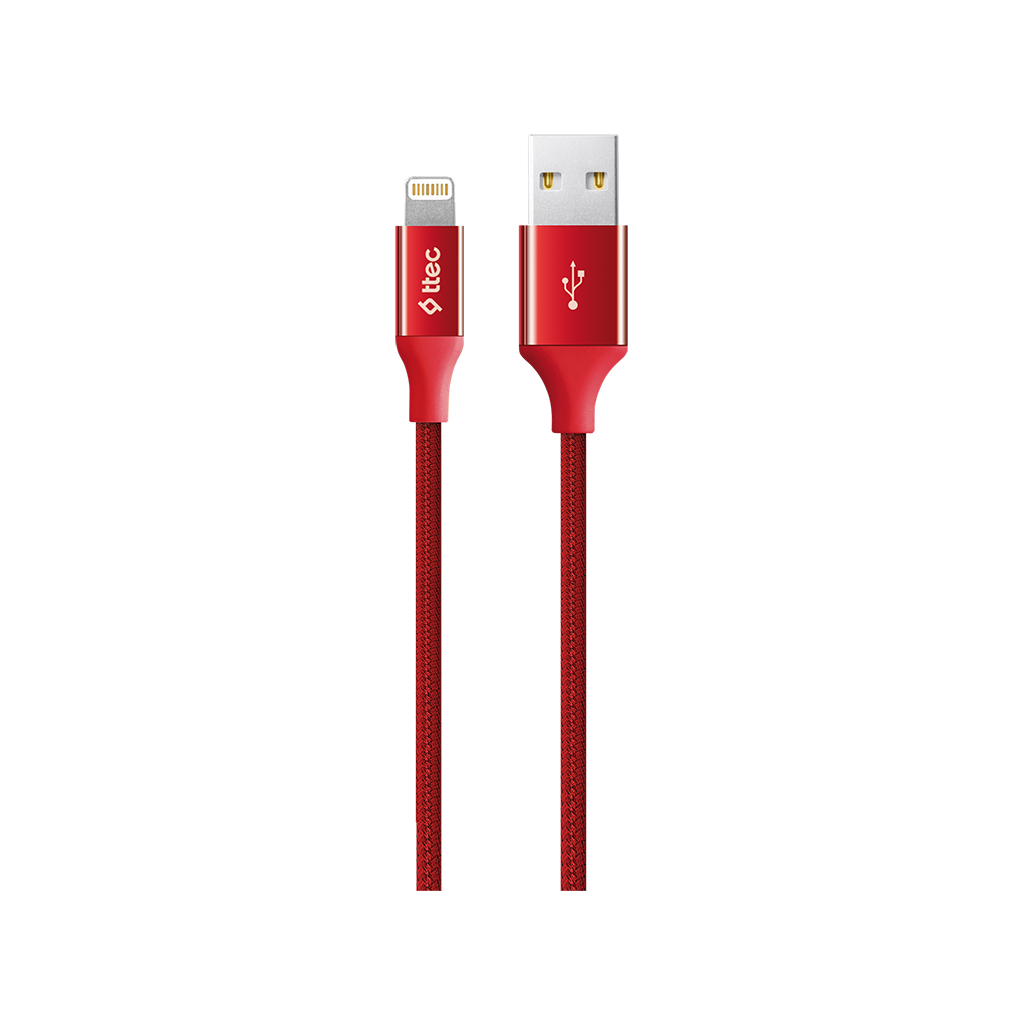 2DK16 ttec AlumiCable iPh. Şarj Kablosu Kırmızı