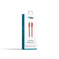 2DK41 ttec AlumiCable Type-c - Lightning Hızlı Şarj Kablosu 150cm Kırmızı
