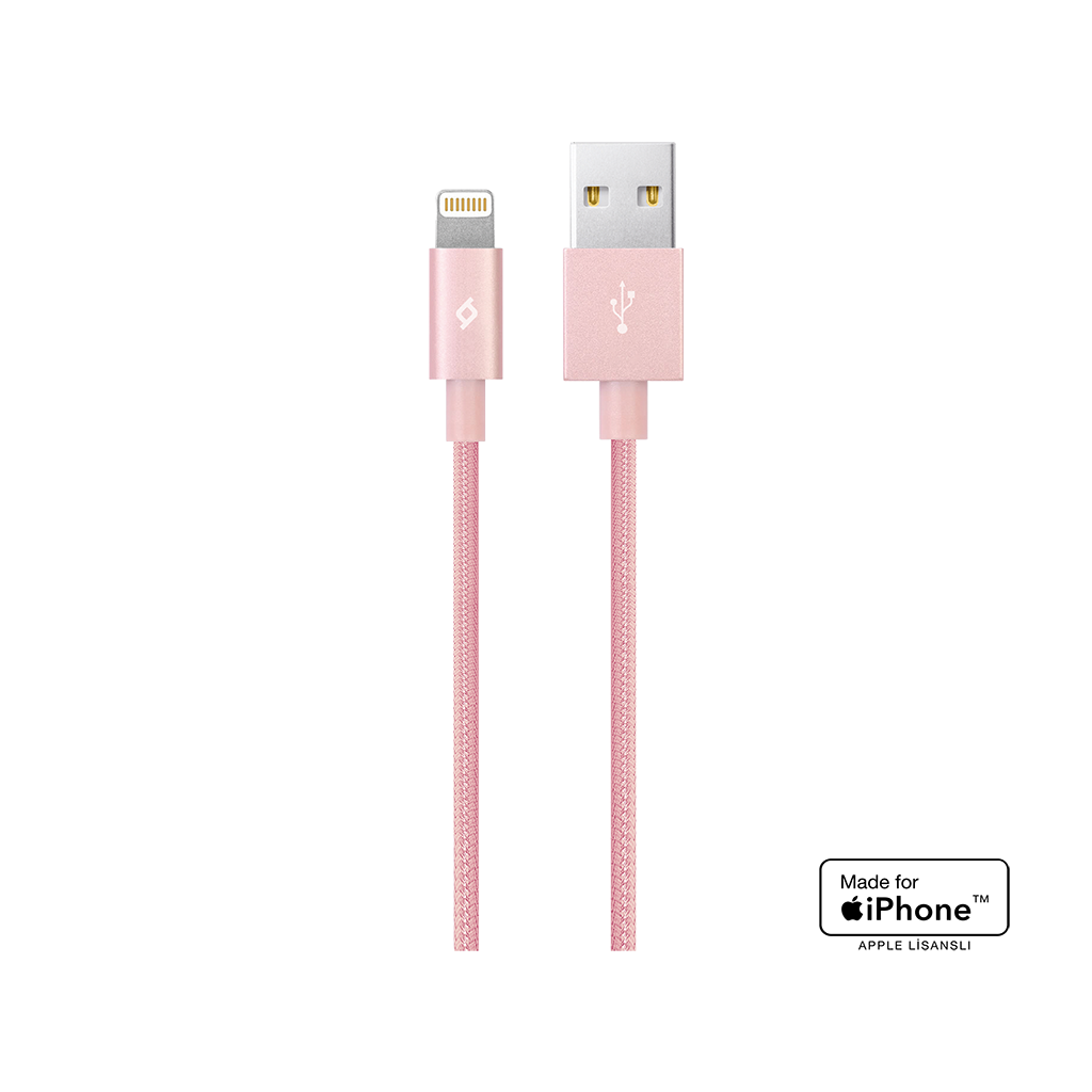 2DKM02 ttec AlumiCable MFi iPh. Şarj Kablosu Altın Roze Altın
