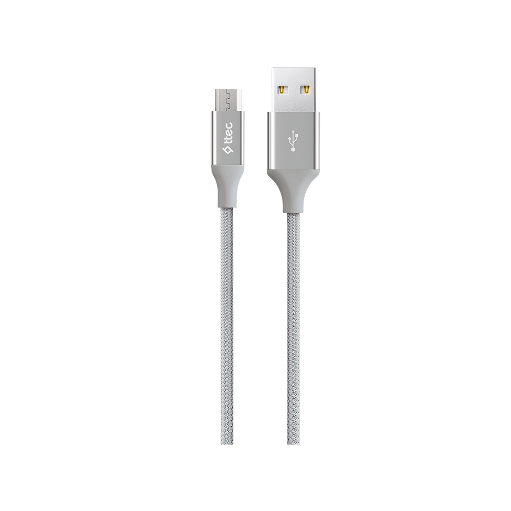 2DK11 ttec AlumiCable Micro USB Şarj Kablosu Gümüş