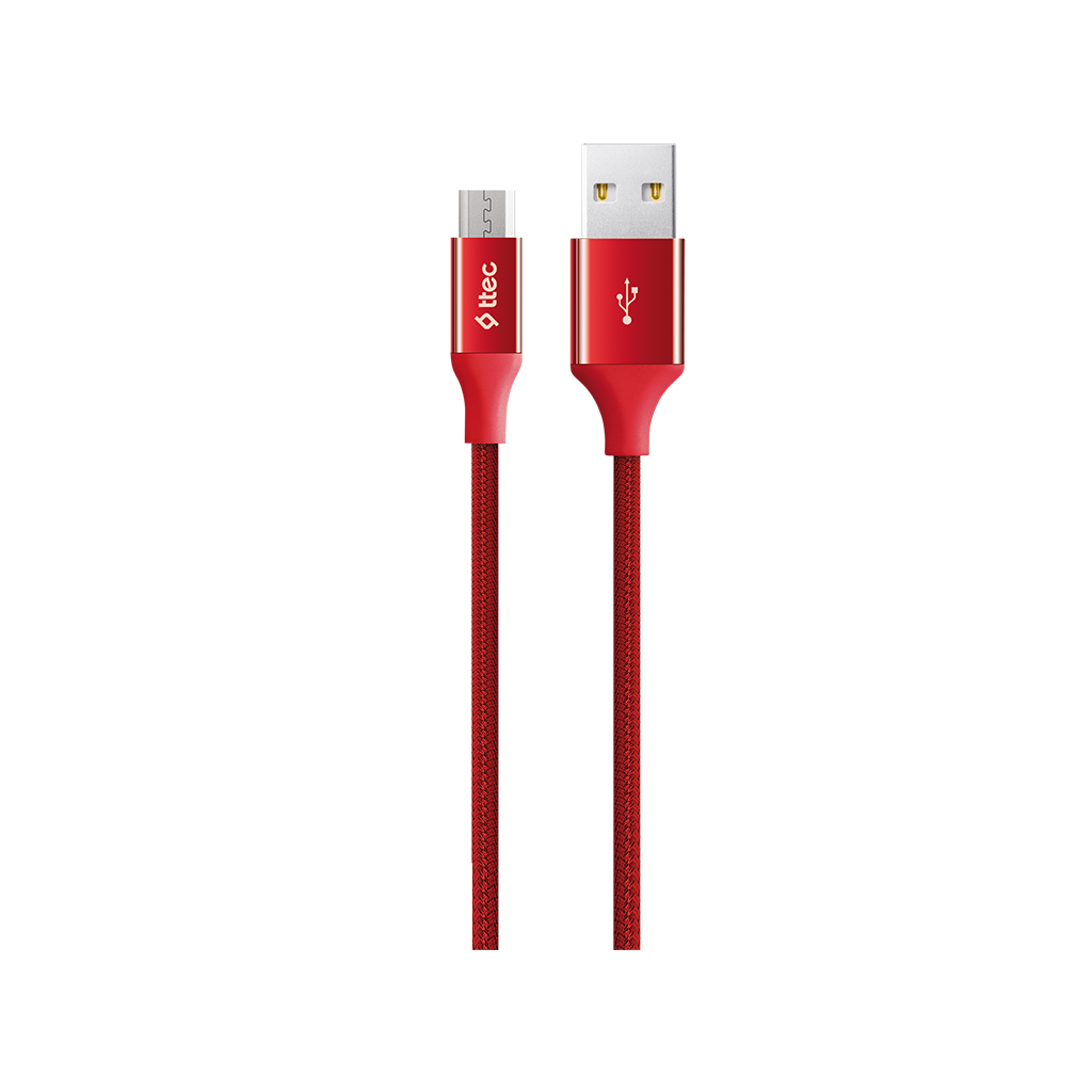 2DK11 ttec AlumiCable Micro USB Şarj Kablosu Kırmızı