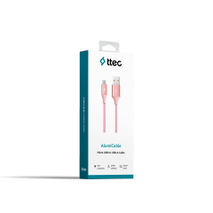 2DK11 ttec AlumiCable Micro USB Şarj Kablosu Roze Altın