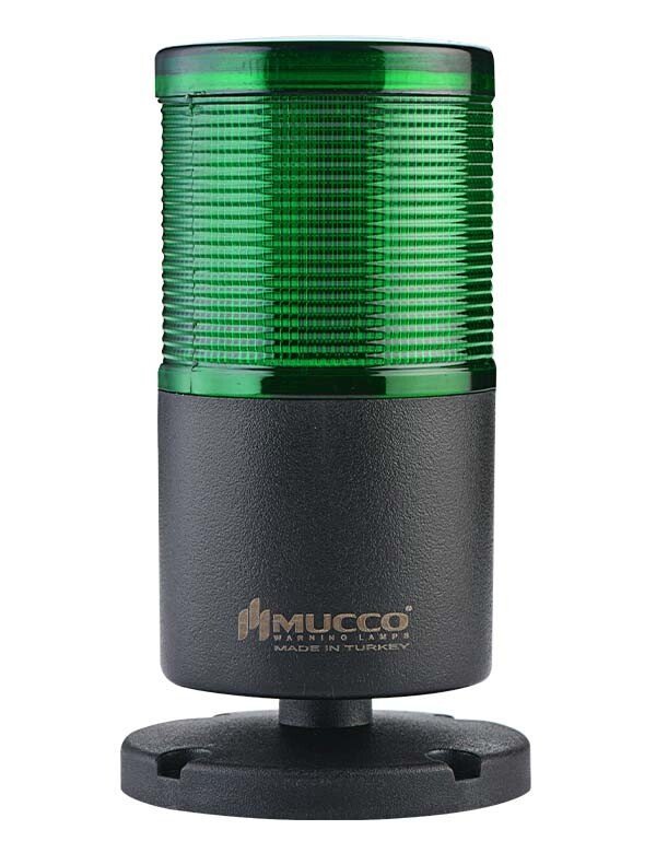 Mucco 1 Katlı Çakar - Buzzer Kolon Işık 24v DC SNT-7024-CB1 Yeşil