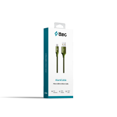 2DK18 ttec AlumiCable Type-C Şarj Kablosu Haki Yeşil