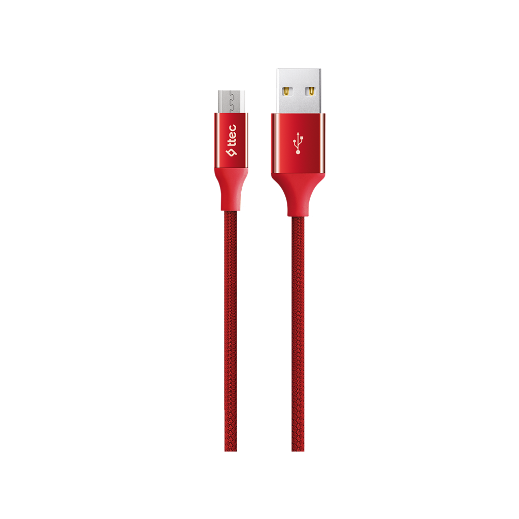 2DK18 ttec AlumiCable Type-C Şarj Kablosu Kırmızı