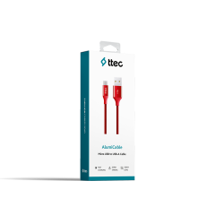 2DK18 ttec AlumiCable Type-C Şarj Kablosu Kırmızı