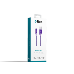 2DK18 ttec AlumiCable Type-C Şarj Kablosu Mor
