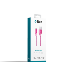 2DK18 ttec AlumiCable Type-C Şarj Kablosu Pembe