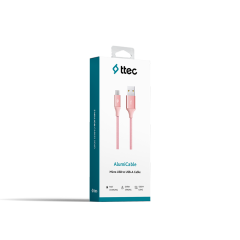 2DK18 ttec AlumiCable Type-C Şarj Kablosu Roze Altın