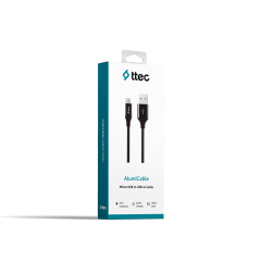 2DK18 ttec AlumiCable Type-C Şarj Kablosu Siyah