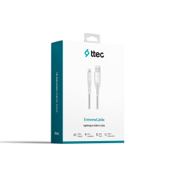 2DKX01L ttec ExtremeCable Ekstra Dayanıklı iPh. Şarj Kablosu 150cm Gümüş