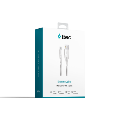 2DKX03MG ttec ExtremeCable Ekstra Dayanıklı Micro USB Şarj Kablosu 150cm Gümüş Gümüş