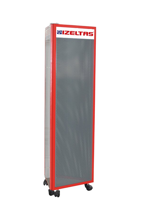 Tekerlikli üçgen teşhir standı