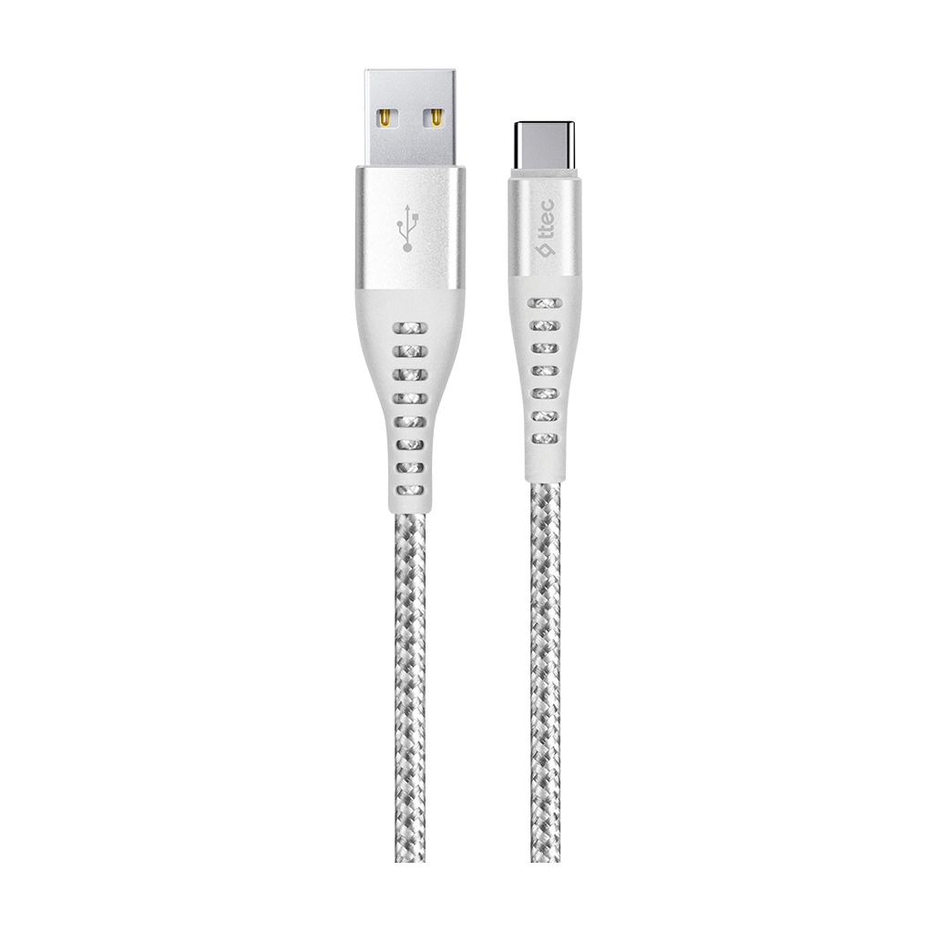 2DKX02C ttec ExtremeCable Ekstra Dayanıklı Type C Şarj Kablosu 150cm Gümüş