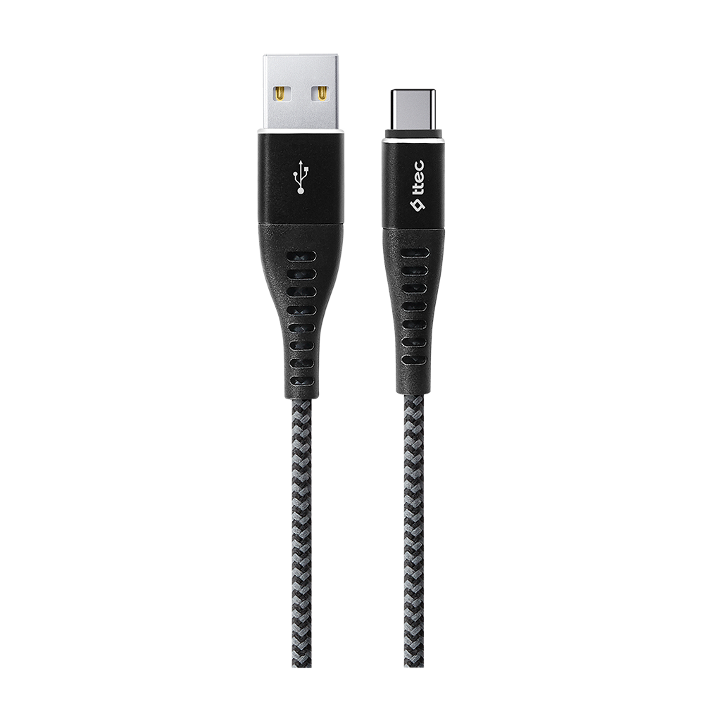 2DKX02C ttec ExtremeCable Ekstra Dayanıklı Type C Şarj Kablosu 150cm Siyah