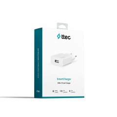 2SCS20B ttec SmartCharger 2.1A Seyahat Şarj Aleti Beyaz Beyaz