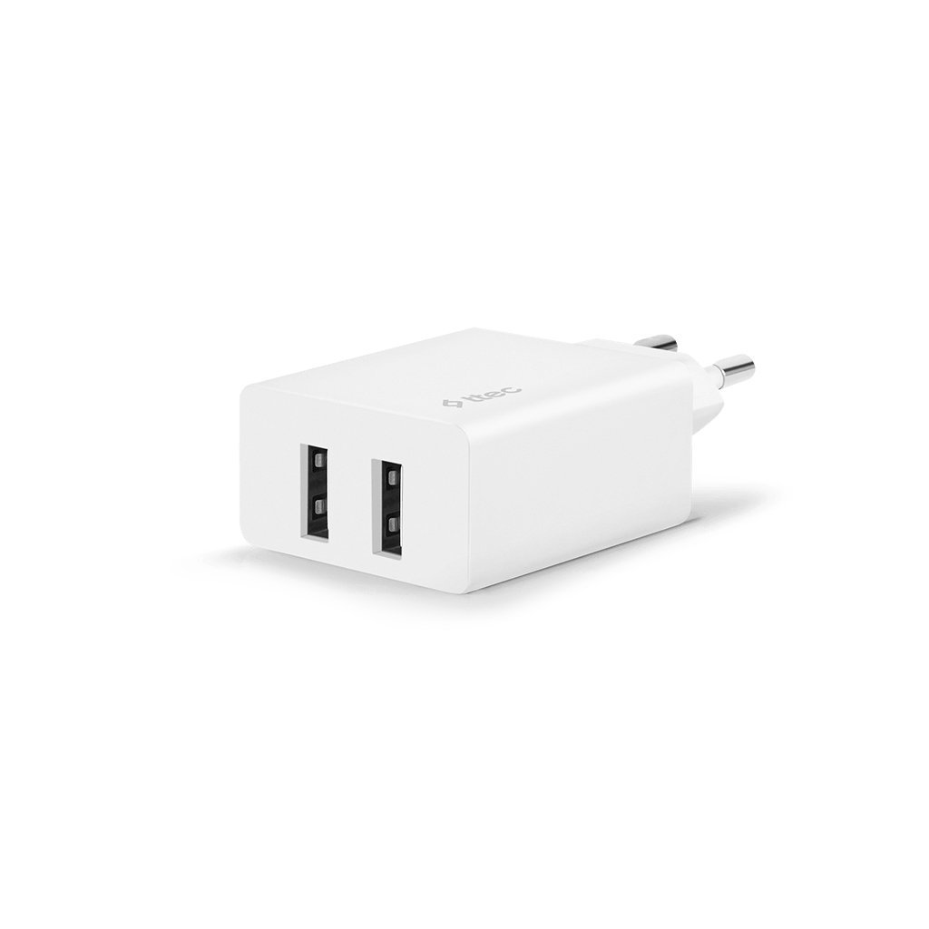 2SCS21B ttec SmartCharger Duo Seyahat Şarj Aleti Çift USB 2.4A Beyaz