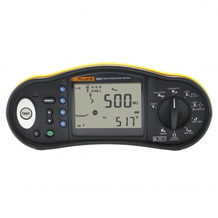 Fluke 1663 UK Çok İşlevli Test Cihazı (RCD'li)