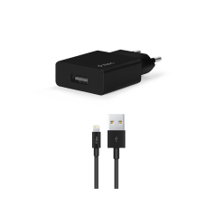 2SCS20L ttec SmartCharger Seyahat Şarj Aleti 2.1A + Lightning Kablo Siyah