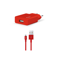 2SCS20MB ttec SmartCharger 2.1A Seyahat Şarj Aleti + Micro USB Kablo Beyaz Kırmızı