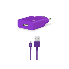 2SCS20MB ttec SmartCharger 2.1A Seyahat Şarj Aleti + Micro USB Kablo Beyaz Mor